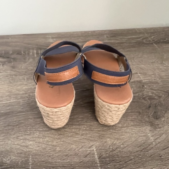 Tommy Bahama Sakura Wedge Espadrilles Heels Blue Shoes Sandals 9.5 Beachy Boho - Picture 3 of 4